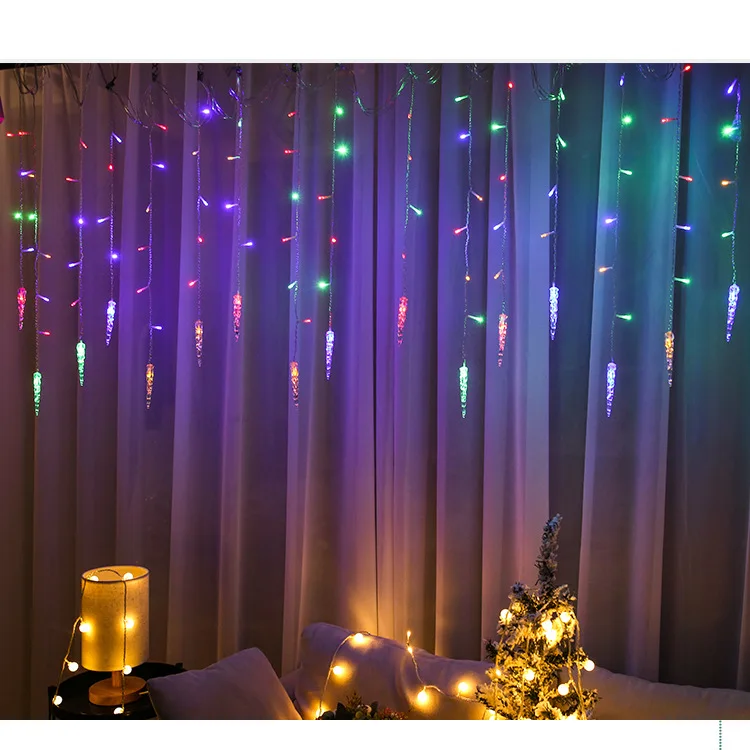 

New Led Icicle Lights Outdoor Waterproof Christmas Day Atmosphere Decoration Lights Icicle Lights Curtain Lights Decoration