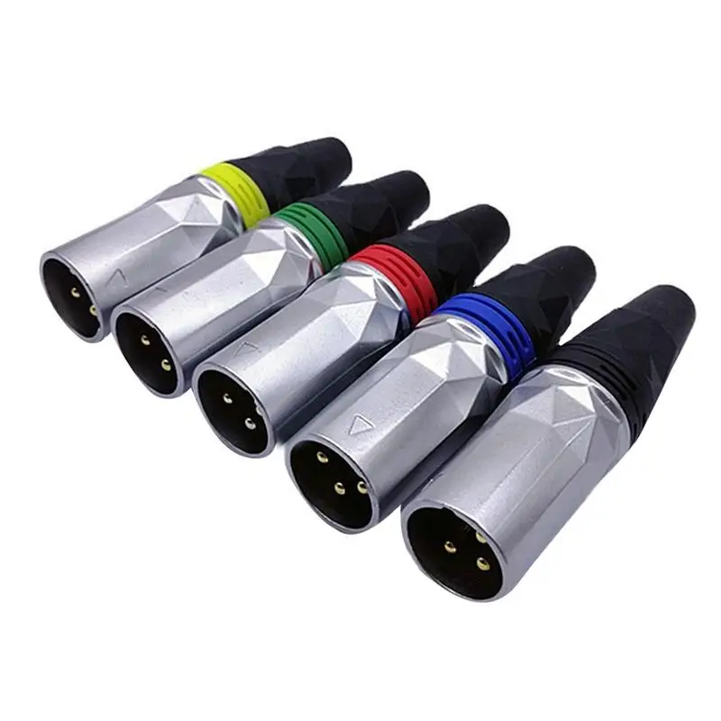 XLR Connector Audio Male Connectors 3 Pin XLR Plugs Audio Equipment Connector With Chrome Plating Professional XLR-F Socket Plug