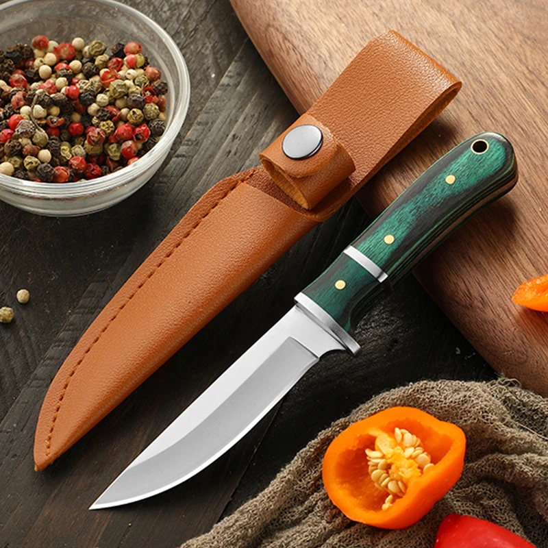 Small sharp fruit knife, high hardness multifunctional stainless steel portable dining knife, peeler knife, self-defense knife