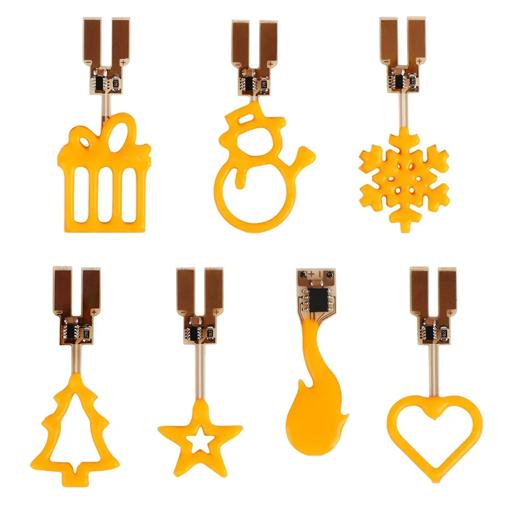 DC 3V Creative LED Filament For Edison Bulb DIY Accessories Snowman Christmas Tree Heart Fire Star Snowflake