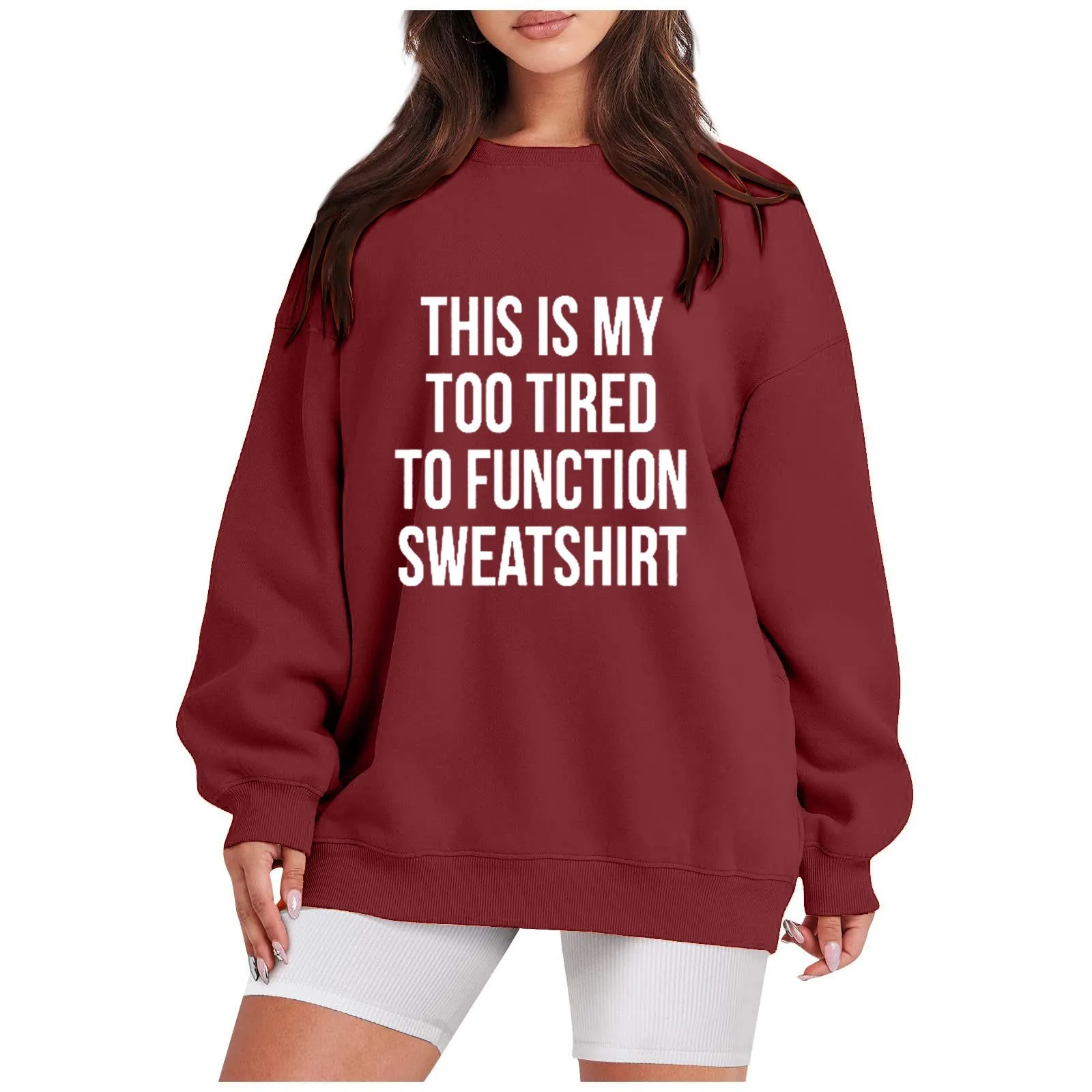 This Is My Too Tired To Function Sweatshirt Womens Funny Sayings Long Sleeve Letter Graphic Shirts Casual Crewneck Pullover Tops