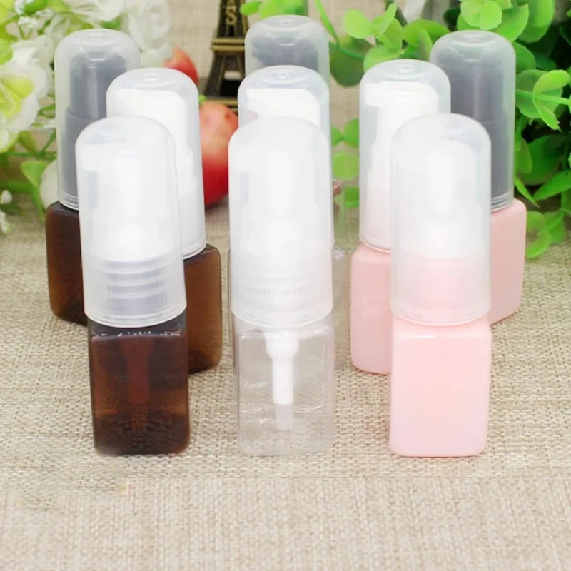 

10/50/100pcs 10ml DIY Plastic PET Square Lotion Emulsion Press Pump Head Bottle Travel Sample Sack Trial Sub Bottling Container