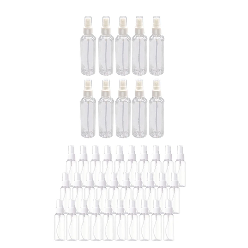 

50PCS 100 Ml Transparent Plastic & 50 Pieces 50Ml Spray Bottles