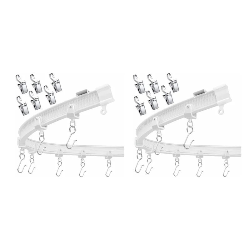BAAG-2X Flexible Bendable Ceiling Curtain Track, Ceiling Mount For Curtain Rail, Room Divider Ceiling Track 9.8FT