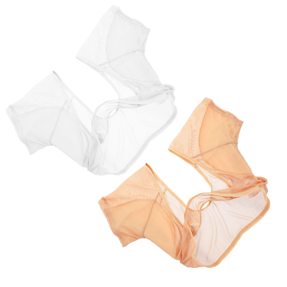 

2pcs Underarm Sweat Pad Vest Breathable Short Sleeve Women M Size Quick Dry Absorbent Armpit Shirt Protective Reusable