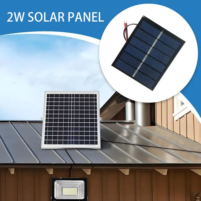 Travel Solar Panel 2W Compact Solar Board Panel High-Efficiency Sun Cell Module Waterproof Sun Epoxy Plate Energy Source