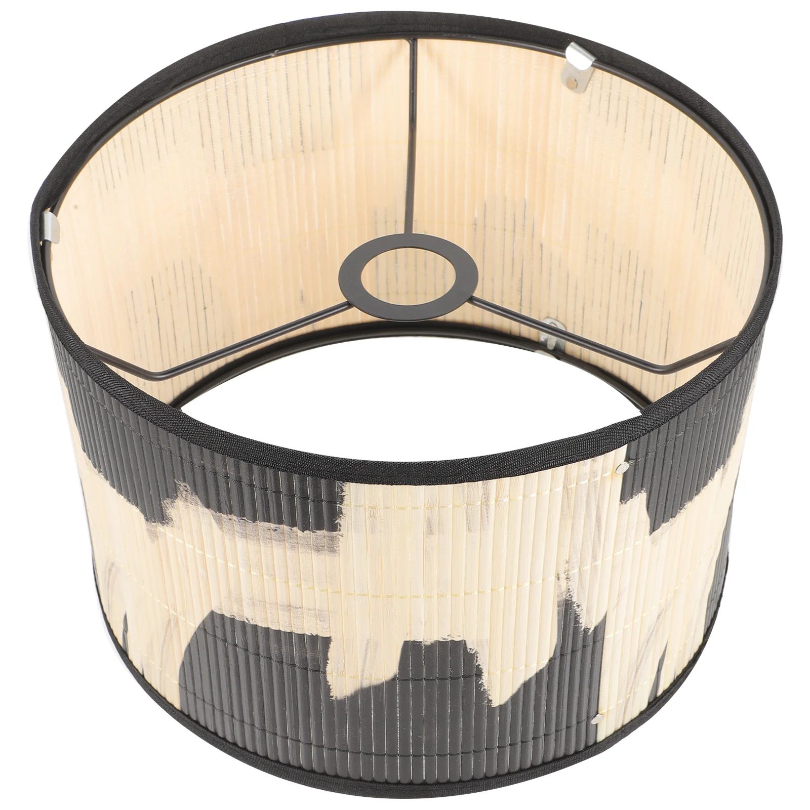 غطاء مصباح من الخيزران مصنوع يدويًا على شكل برميل غطاء خفيف مزخرف للمطاعم والمقهى والإقامة المنزلية والإضاءة المحيطة #2