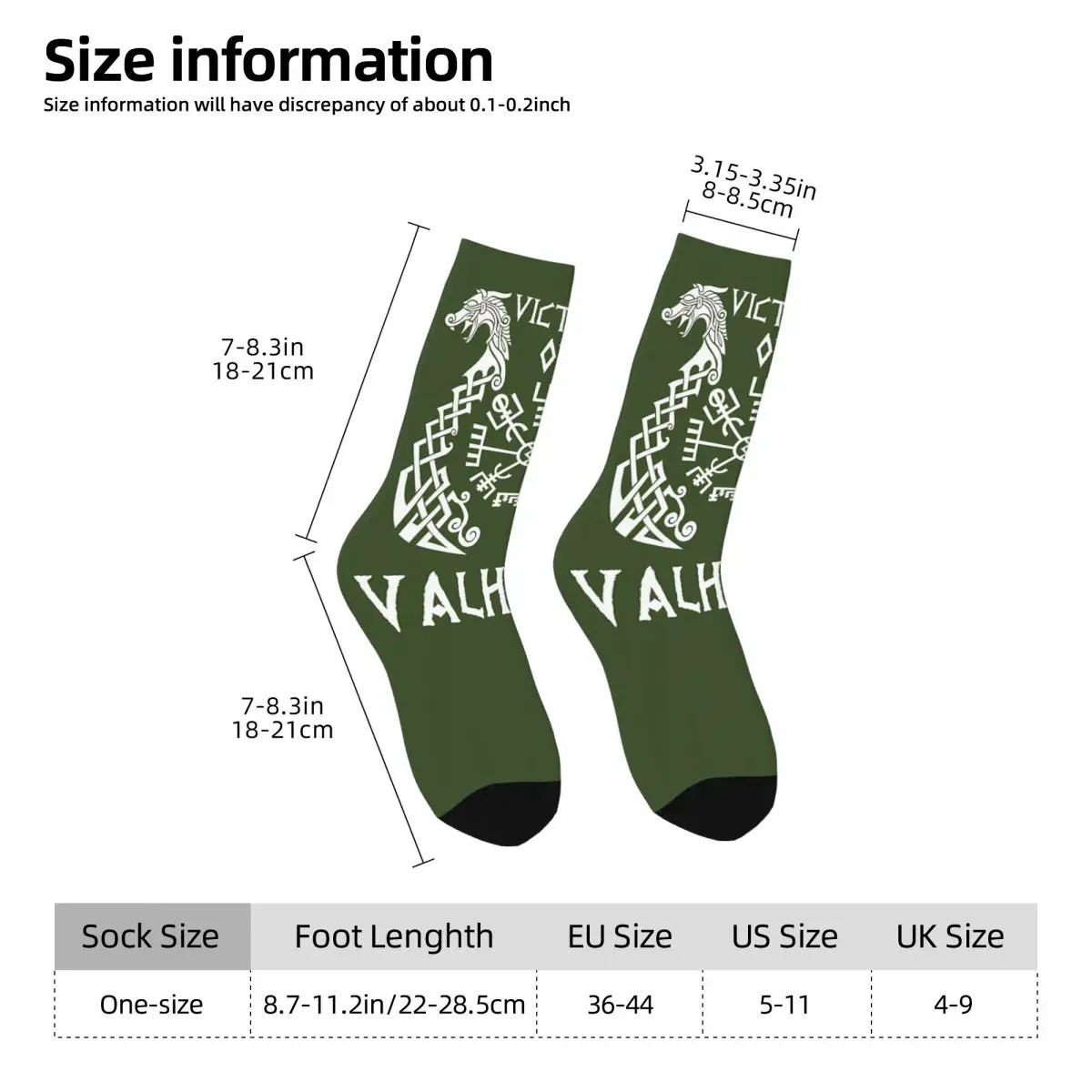 Warriors Victory Or Valhalla Viking Sock Printed Man Polyester