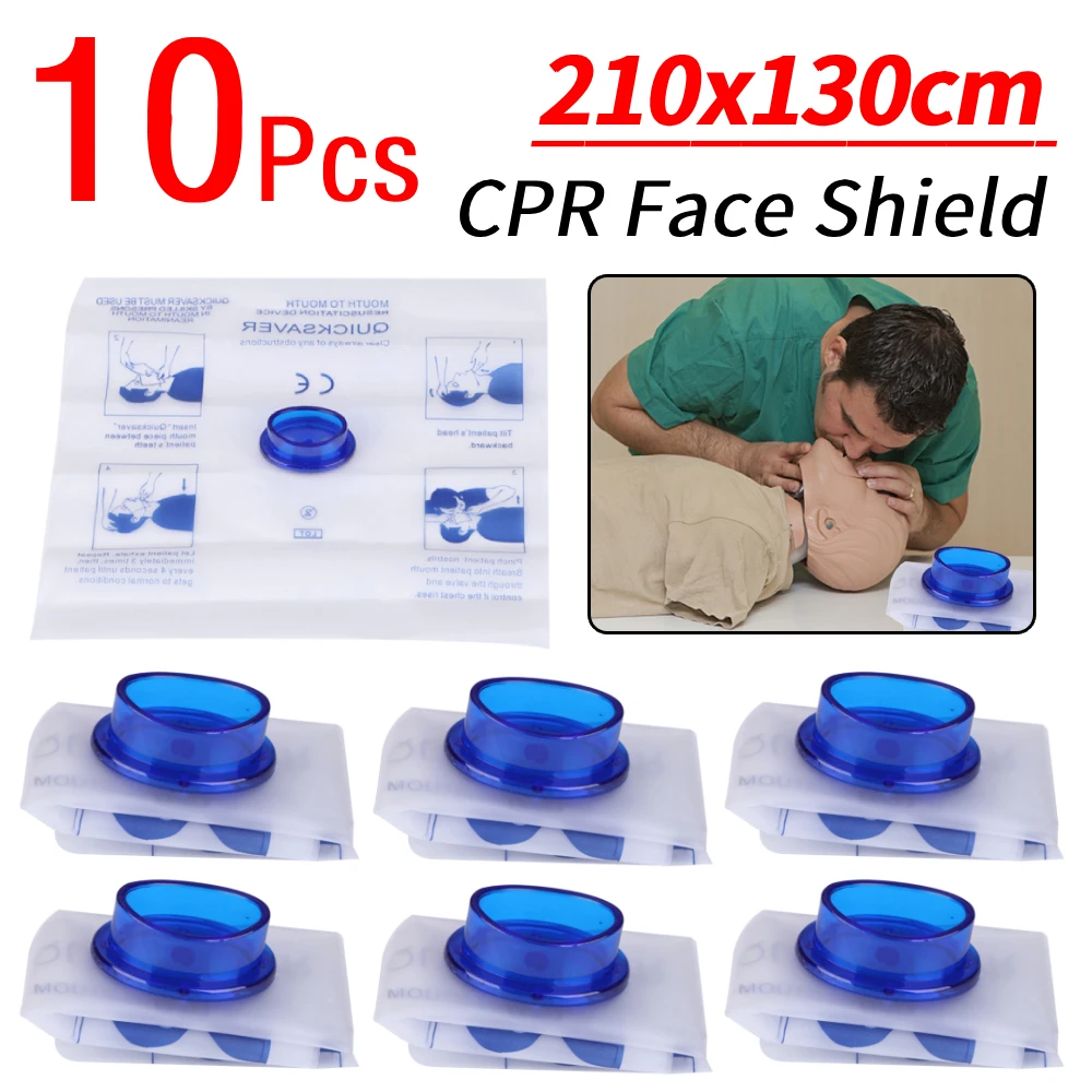10 قطعة المتاح CPR الوجه درع الطوارئ المعونة الاصطناعي التنفس قناع التنفس المستجيب الأول CPR حاجز أدوات الإنقاذ