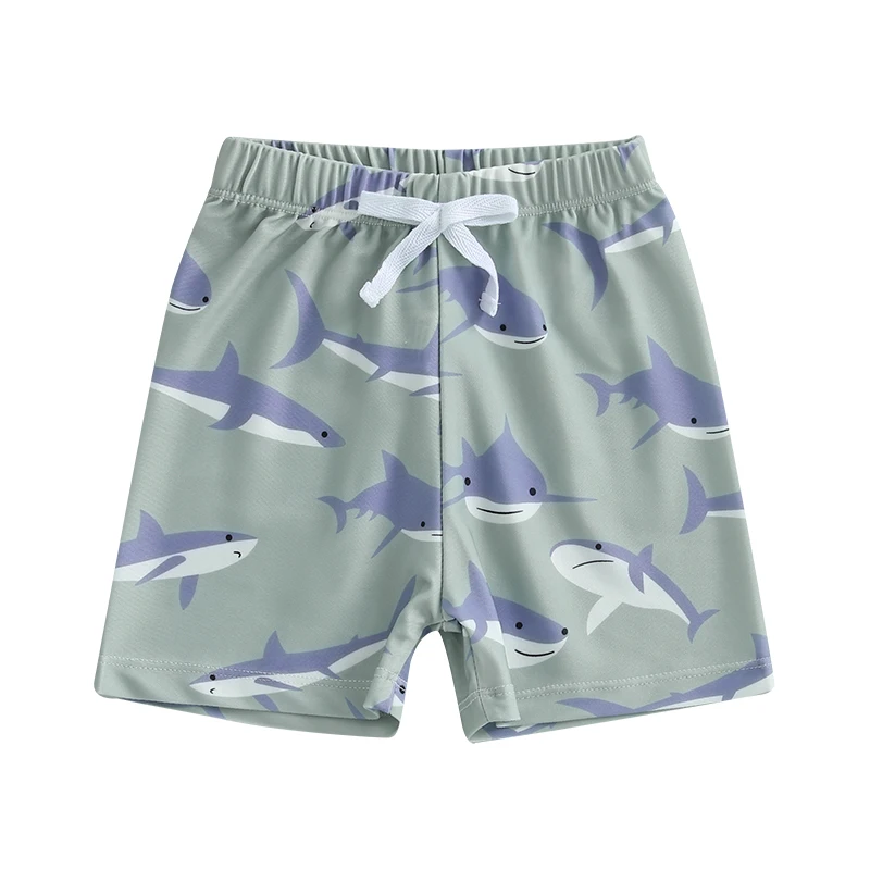 

Toddler Boys Swim Trunks Fashion Shark Tree Print Elastic Waist Beach Shorts Kid Board Shorts