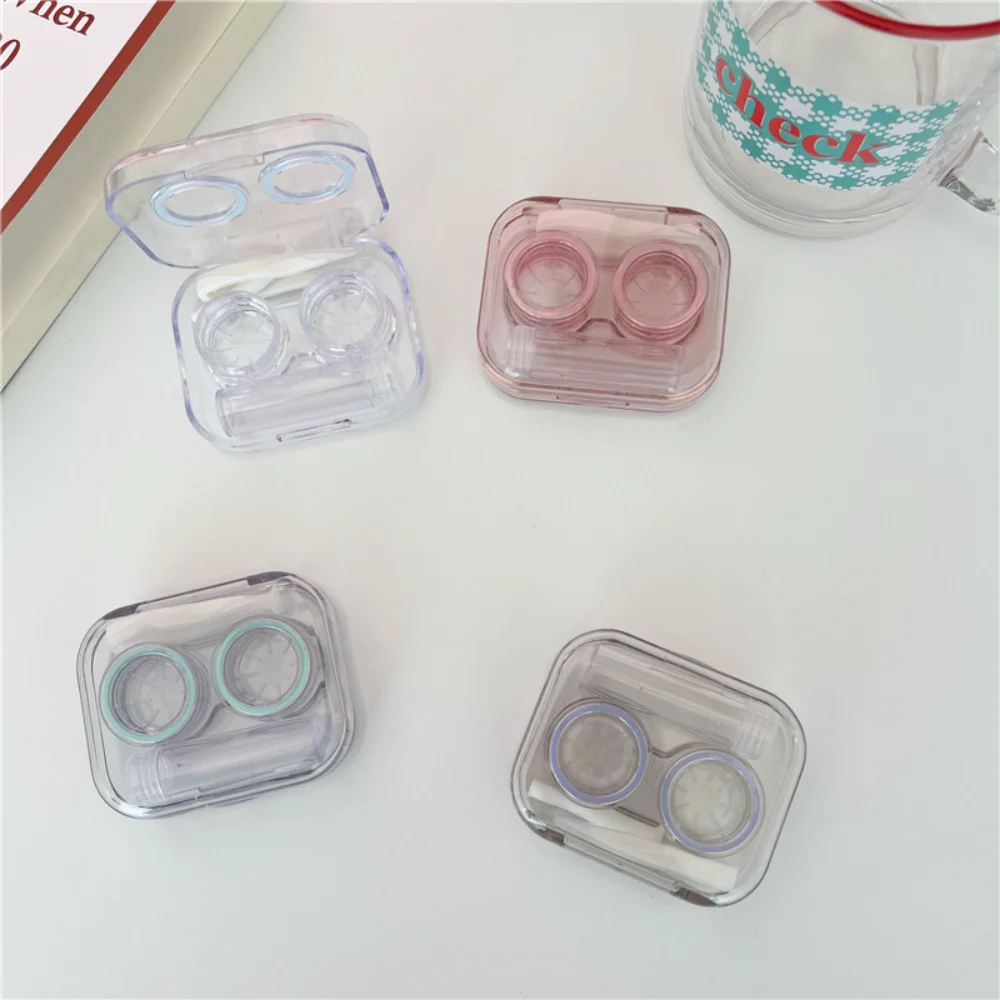 Contact Lens Box With Contact Lenses Simple Compact Portable Cute Transparent Eye Shaped Companion Box Storage Box