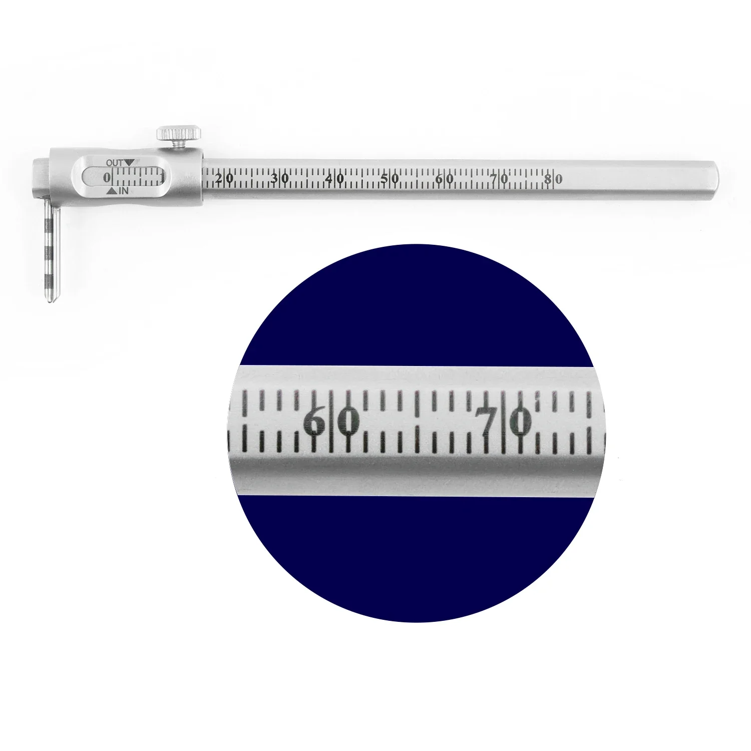 JOLANT Dental Orthodontic Sliding Caliper 0-80mm Dentist Implant Measuring Gauge Double Scale Round Dentistry Tool