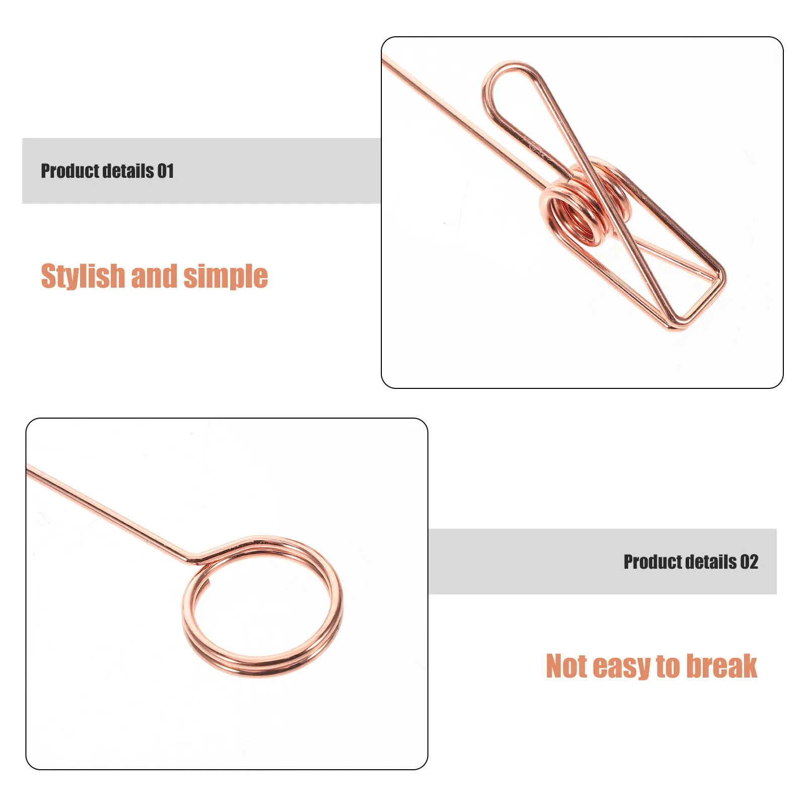 4Pcs Metal Double-Headed Clip for Photos Notes Memos Place Cards Table Numbers Desktop Photo Decor Creative Stationery Clip