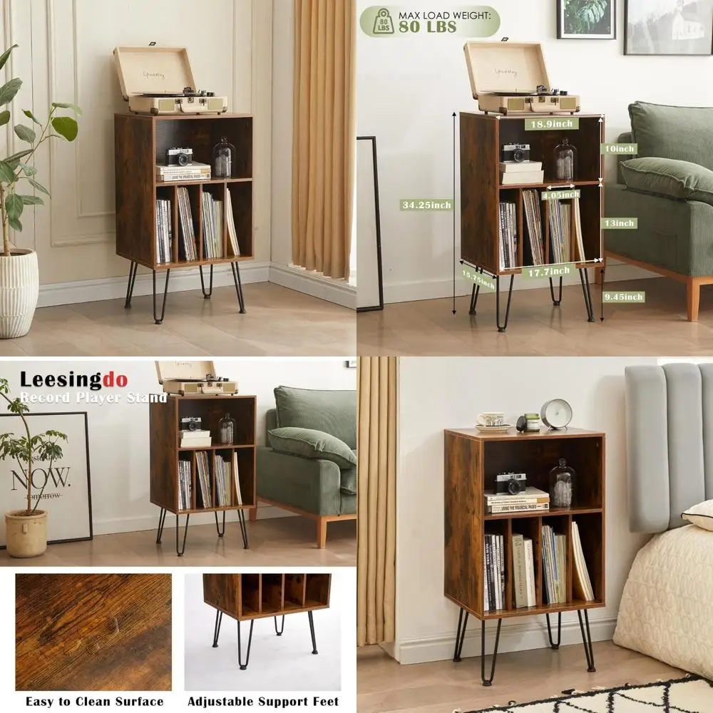 

Виниловый шкаф для хранения проигрывателей, вмещает 150 альбомов, конструкция торцевого стола