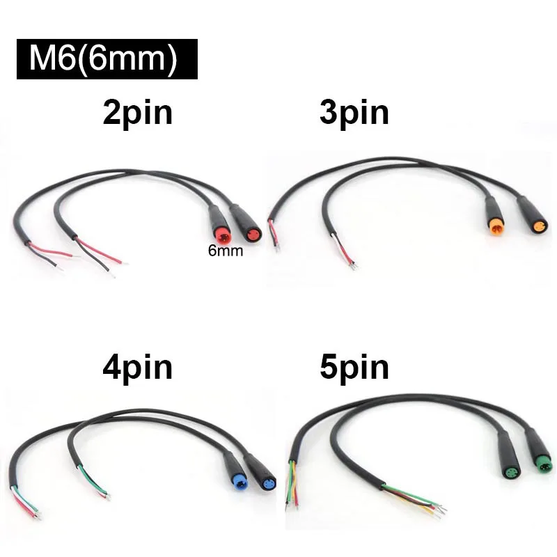 1/4 pairs M6 6mm 2 3 4 5 Pin Waterproof Cable M-6 Solar Panel Terminal Mini Plug Signal Connecting Sensor 26CM Connector