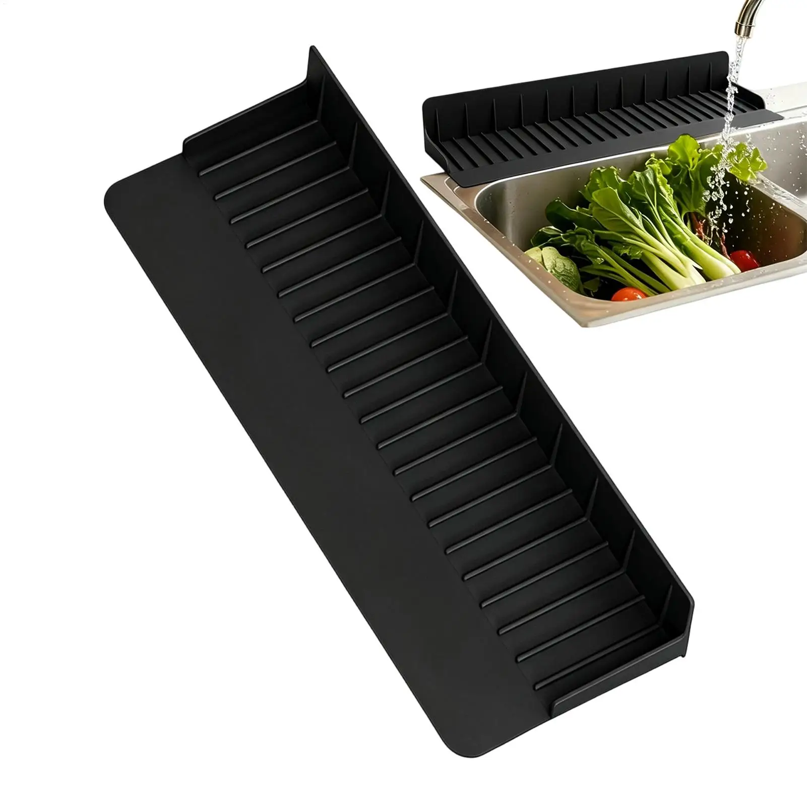 Silicone Washbasin Deflector 5 Degree Tilt Kitchen Sink Splash Guard Splash Guard for Kitchen Sink Cooking Dishwashing Washbasin
