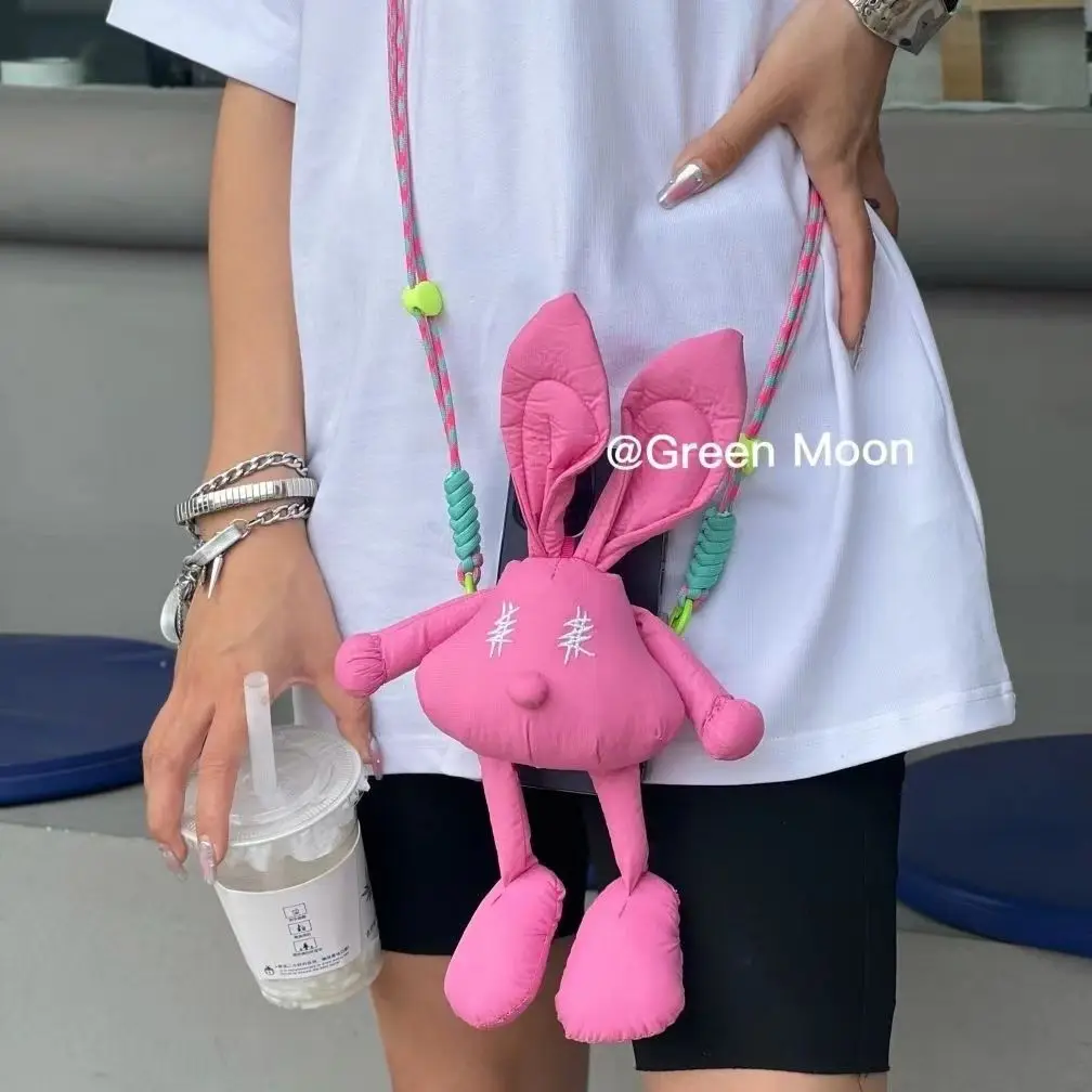 South Korea High Beauty Summer Cute Dopamine Rabbit Doll Mobile Phone Clip Can Cross carry Any Model Strap