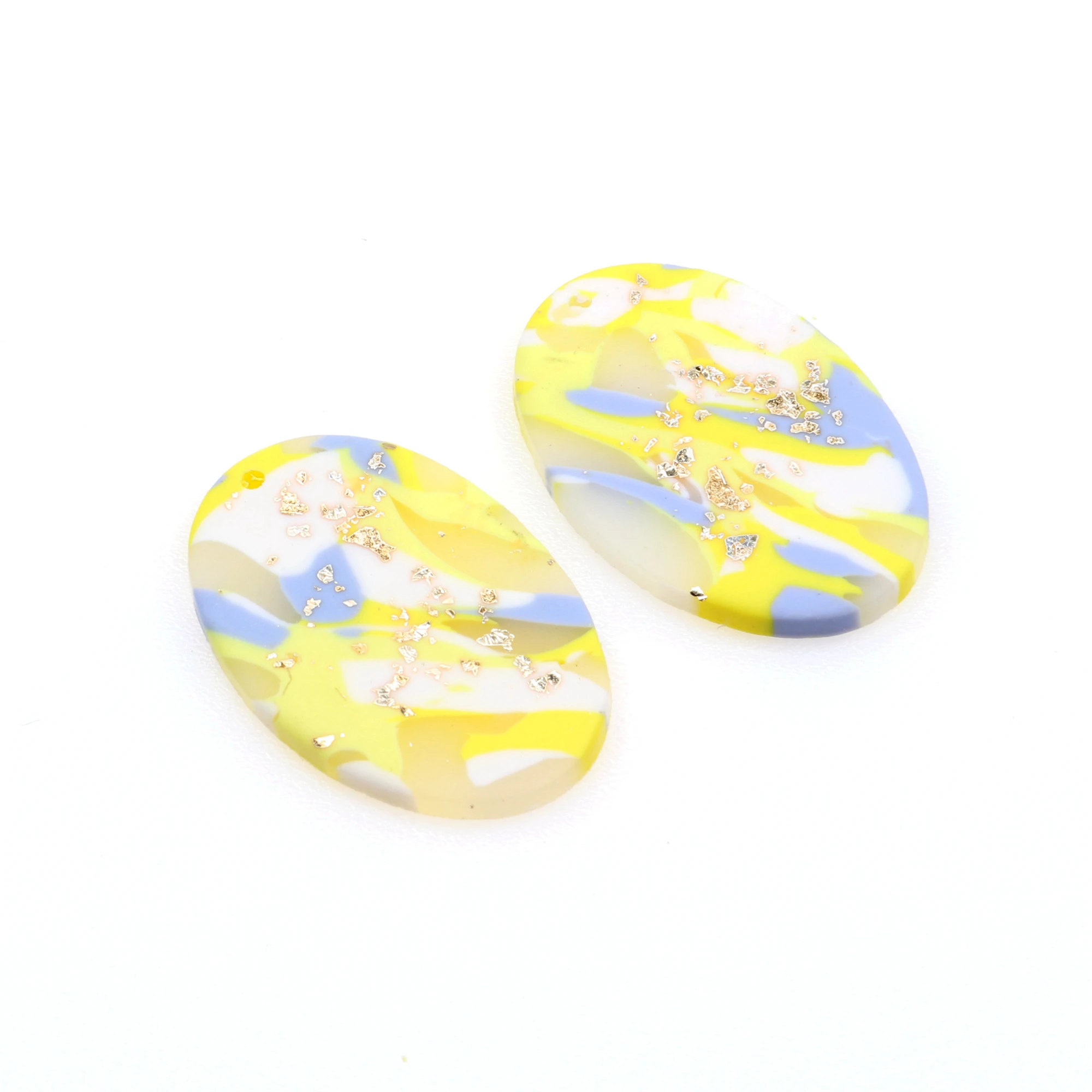 Polymer Clay Earring Findings-Jewelry Charm-Oval Shaped pendants for making Necklace,1 Hole Handmade,DIY Connector-PC-34