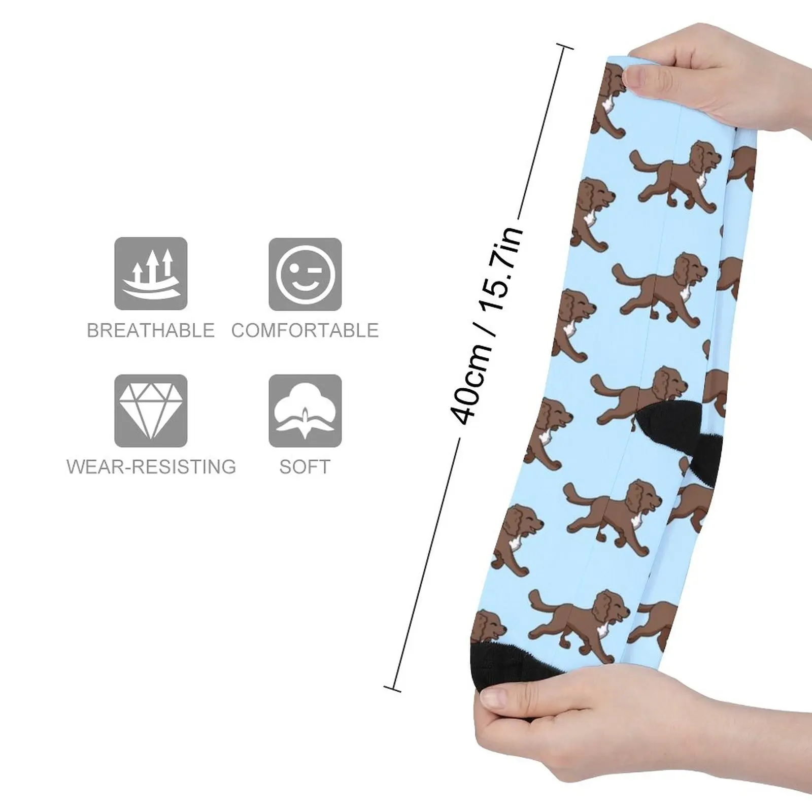 Chocolate Working Cocker Spaniel Socks Woman socks Women's compression sock hiking Mens socks