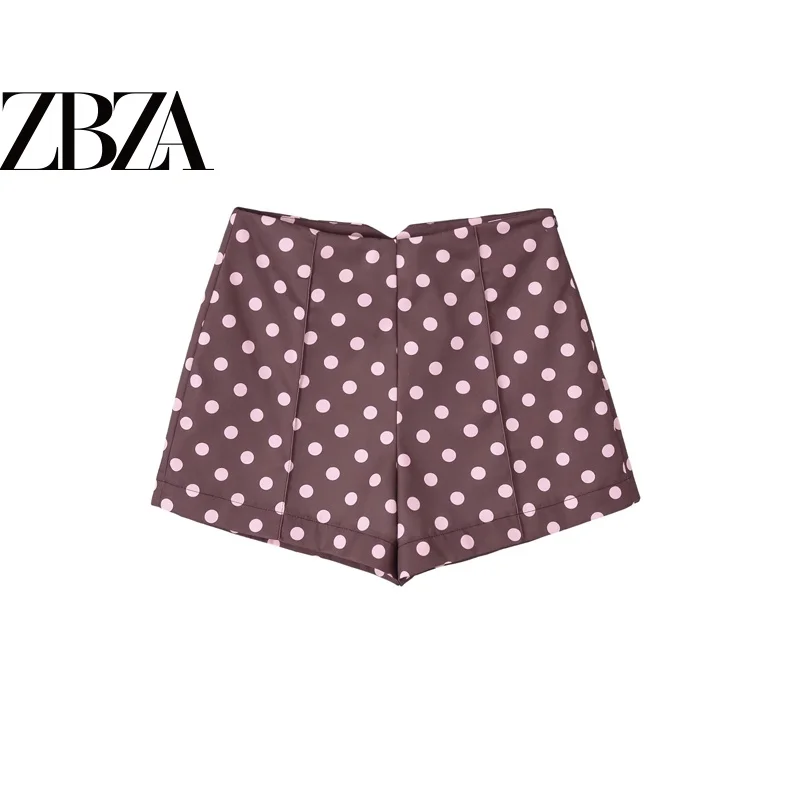 Fashionable Casual High Waist Polka Dot Bermuda Shorts Women's Straight Leg Pants Polyester Fiber Spring Season Ladies