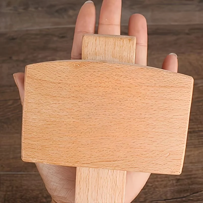 Leather Beech Solid Woodworking Mallet Carpenter Woodworking Hammer Wood Head Hammer Hand Operated Tools