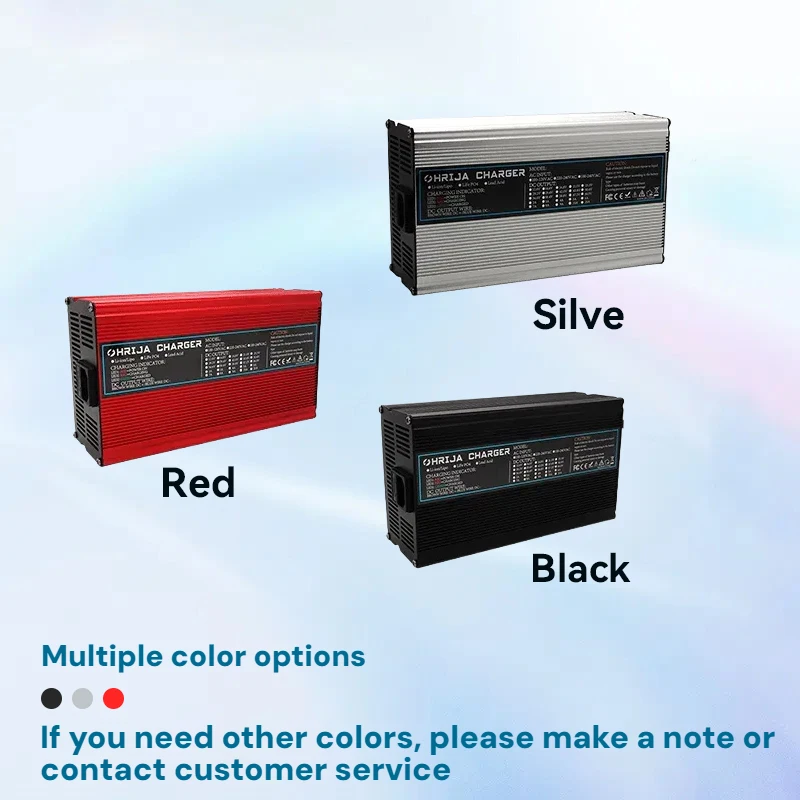 شاحن 50.4 فولت 8A غلاف ألومنيوم سريع مناسب لـ 12 سلاسل 44.4 فولت شاحن بطارية ليثيوم موصل قابل للفصل التوصيل اختياري