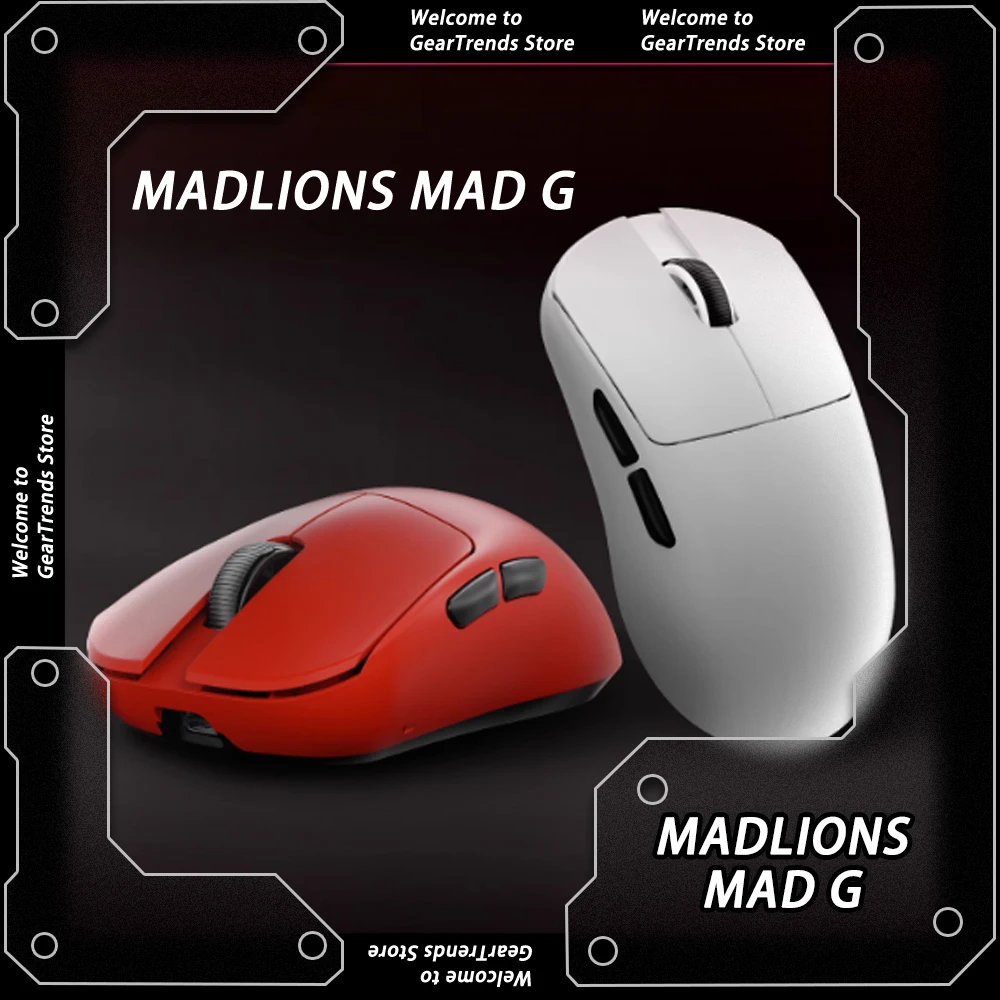 

MADLIONS MAD G Max Dual Mode Gaming Mouse Lightweight Wireless Mouse PAW3395 High Performance Mice E-sports Gamer Customize