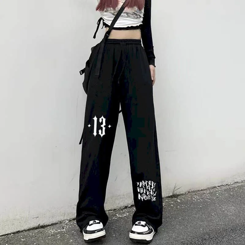 Jazz Pants Women's Pants Sport LOOSE Trousers High Street Gothic Sweatpants Wide Leg Pants Women Clothing Korean Fashion Vintage