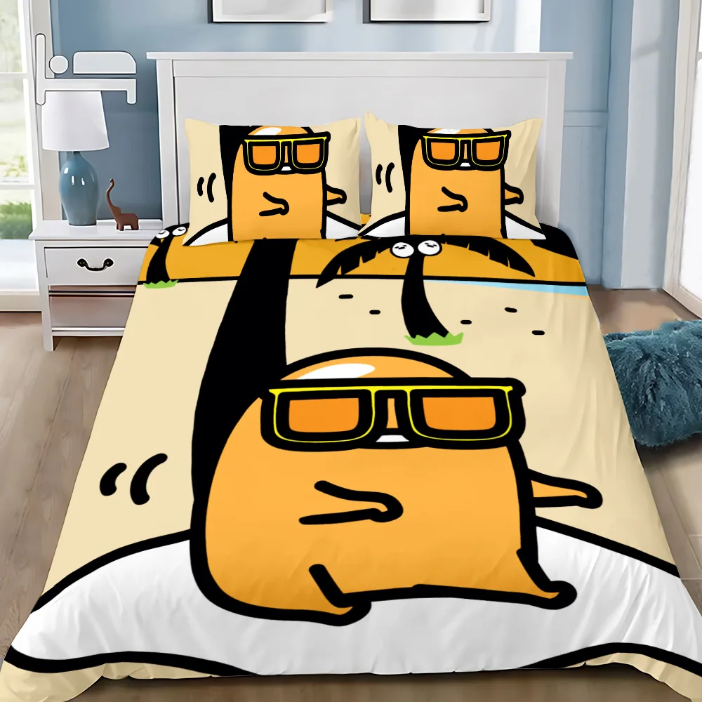 Funny Gudetama Lazy Egg Duvet Cover Pillowcase Bedding Set Adult Boy Girl Bedroom Decoration Children Single Double Large Size