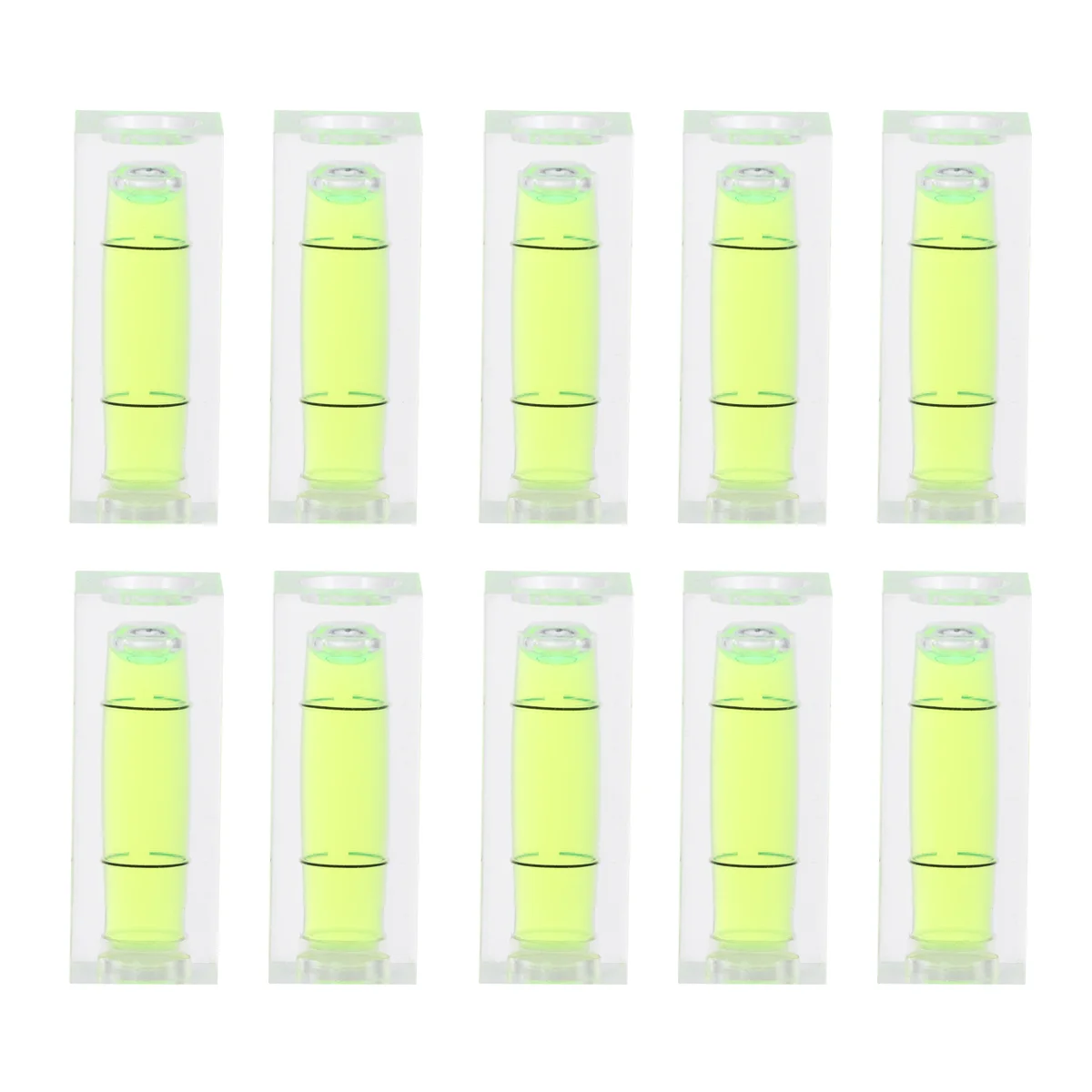 10 Pcs Small Precision Bubble Level Tiny Mini Spirit Strip Line Bar Ruler Green