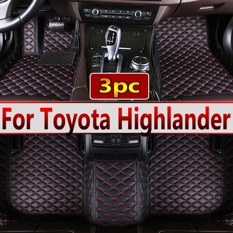 

Car Floor Mats For Toyota Highlander Seven Seats 2022 Custom Auto Foot Pads Automobile Carpet Cover Interior Accessories