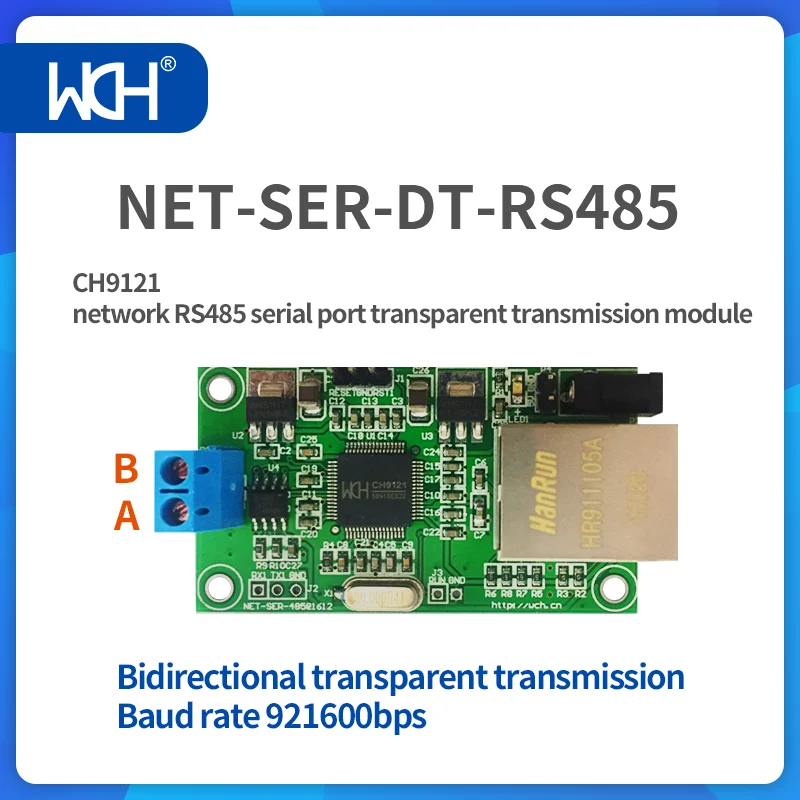 

1/2Pcs/Lot CH9121 Network RS485 Serial Port Transparent Transmission Module, Support 10/100M, MDIX Line Auto-switching