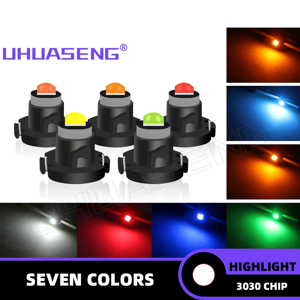 UHUASENG T4 Led T4.2 T3 Bulb T4.7 Instrument Lamp Dashboard Indicator Panel Switch Radio Dash Car Meter Warning Light 12V Red