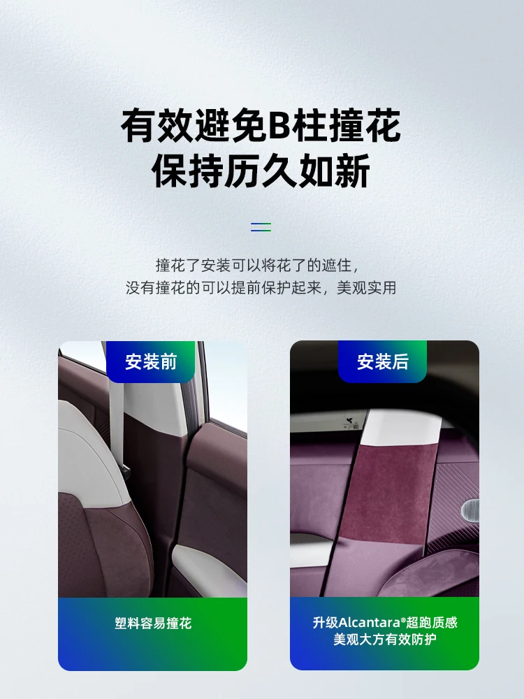 For NIO Firefly 2025 Alcantara B-pillar Anti-collision Sticker