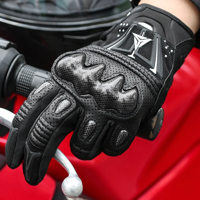 Motorcycle Gloves Summer Breathable Touch Screen Anti-Fall Anti-Shock Motocross Gloves Racing Riding Protection Motorbike Gloves