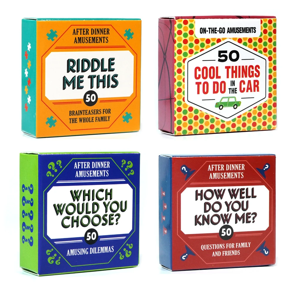 Chronicle Books After Dinner Amusements How Well Do You Know Me Riddle Me This Go Amusements 50 Cool Things Trivia Card Game