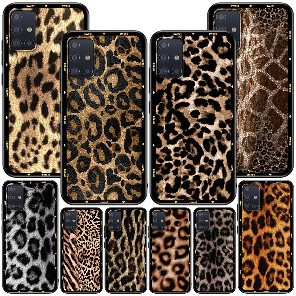 Case for Samsung Galaxy A53 A52 A12 A51 A32 A21s A22 A31 A72 A02s A13 5G A11 A41 A03s Silicone Phone Cover Animal Leopard Print