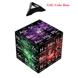 Cube magique pour enfants, 3x3x3, tableau périodique chimique, physique fuchsia 3x3, entraînement cérébral pour étudiants, jouet d'apprentissage