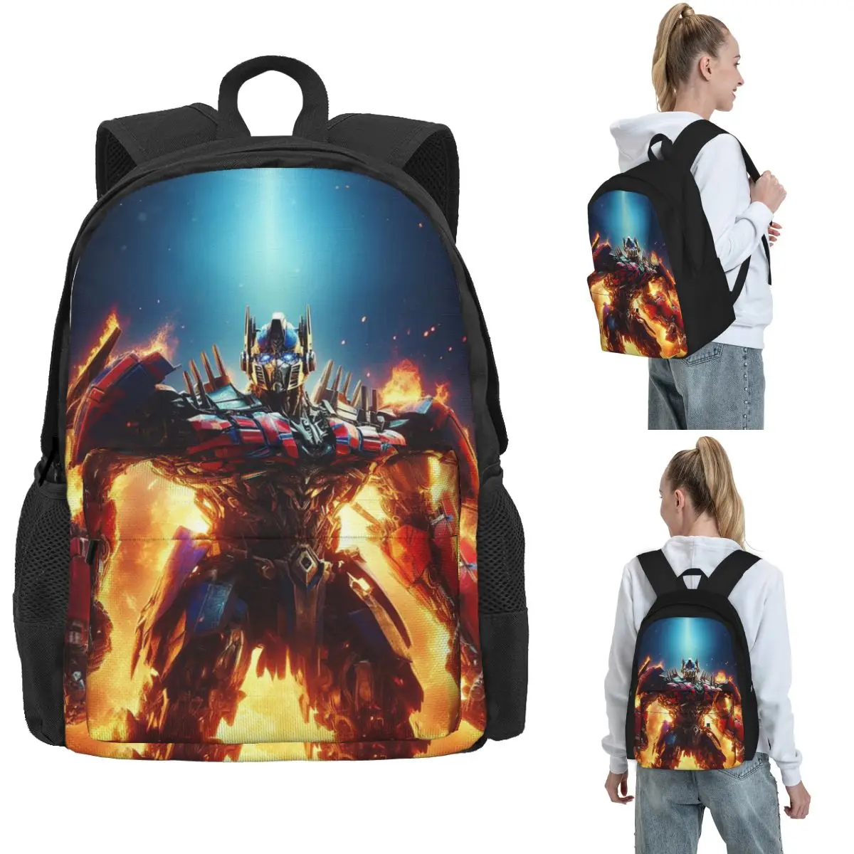 

Рюкзаки Optimus Prime для мальчиков и девочек, сумка для книг, большая вместительная школьная сумка для студентов, дорожный рюкзак, сумка на плечо