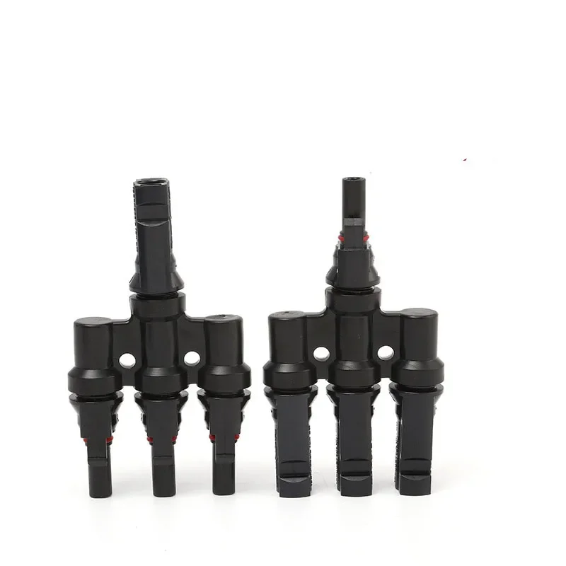 1pairs PV T Branch Parallel Connection 30A 1000V Electrical PV Connector Photovoltaic 2pcs Solar Panel Cable Wire Connect 3T 4T image 4