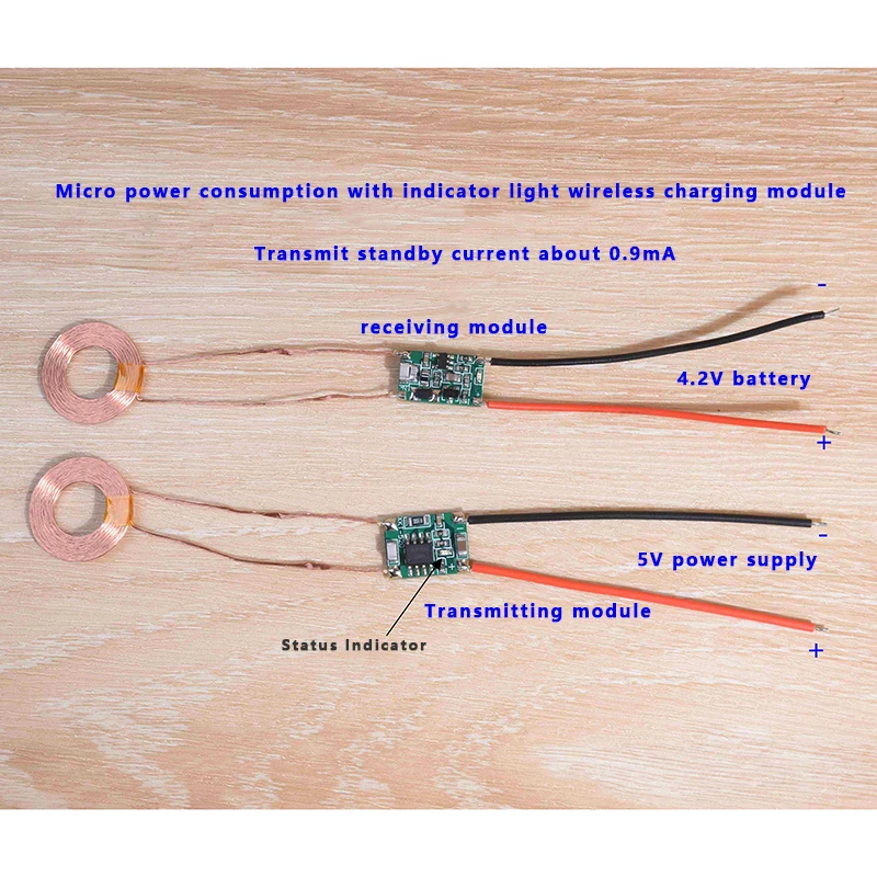 Micro Power Consumption with Indicator Light 5V Wireless Charging Module