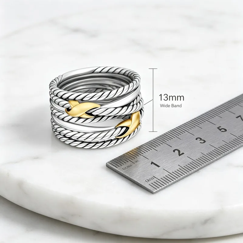 Double-X Crossover Statement Ring — product information 4