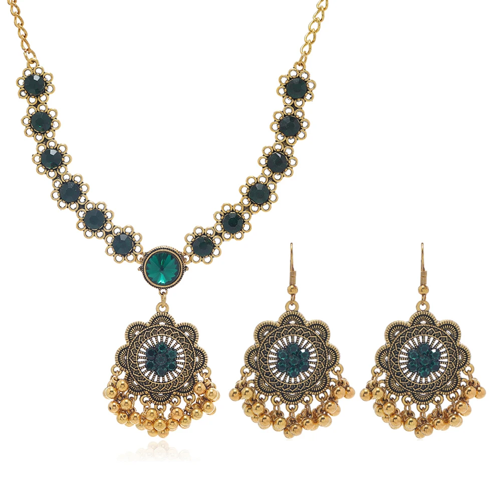 European and American Palace Style Pearl Earrings, Zircon Necklace, Exaggerated Retro Jewelry, Water Drops, European and America