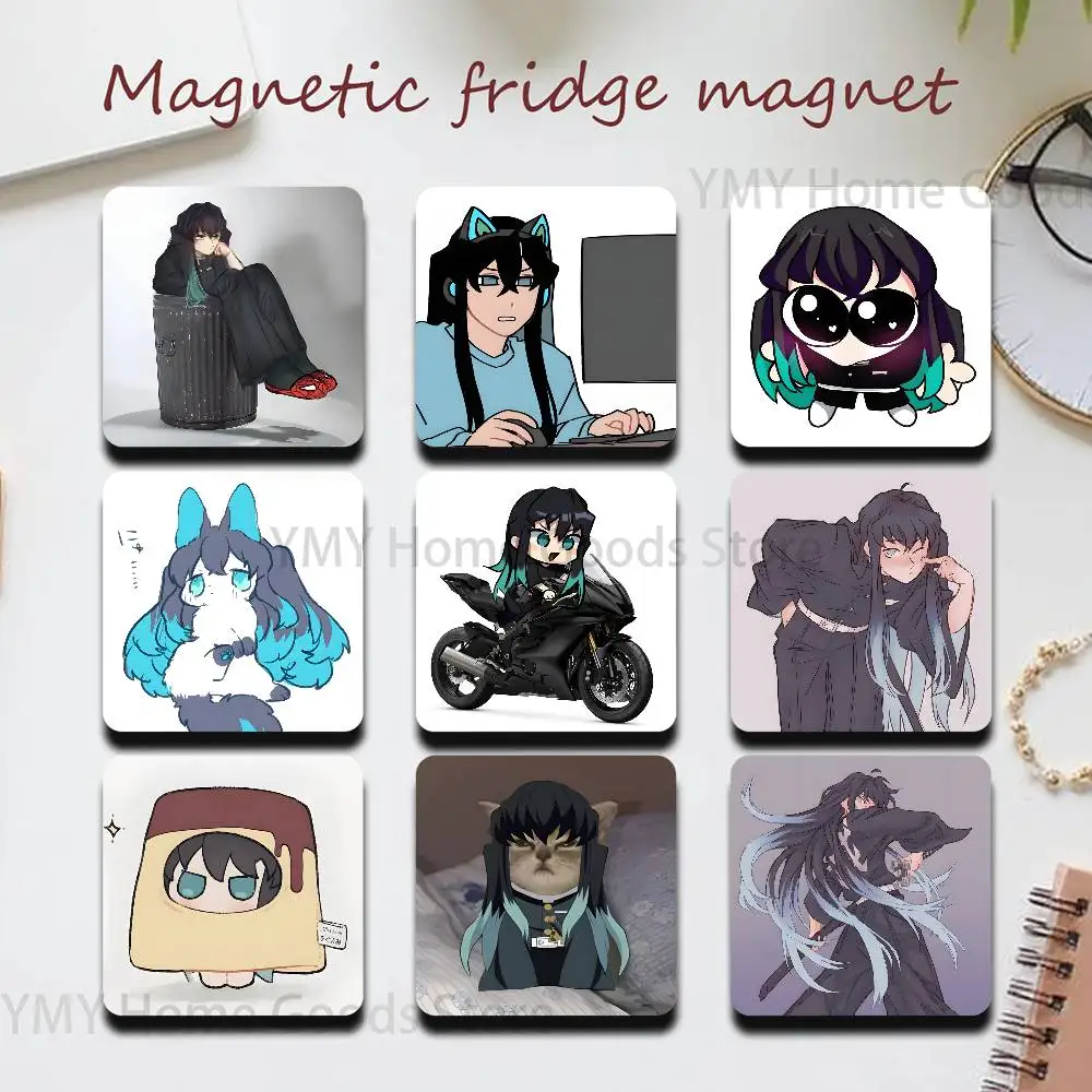 

Muichiro Funny Cartoon Fridge Magnetic Magnet PVC Memorial Decor for Family Friends Students Adults