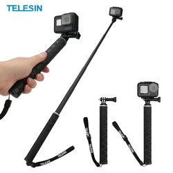 TELESIN Carbon Fiber Selfie Stick for Phone Gopro Hero 13 12 11 10 9 DJI OSMO Action 4 3 Insta360 Lightweight Tougher Monopod