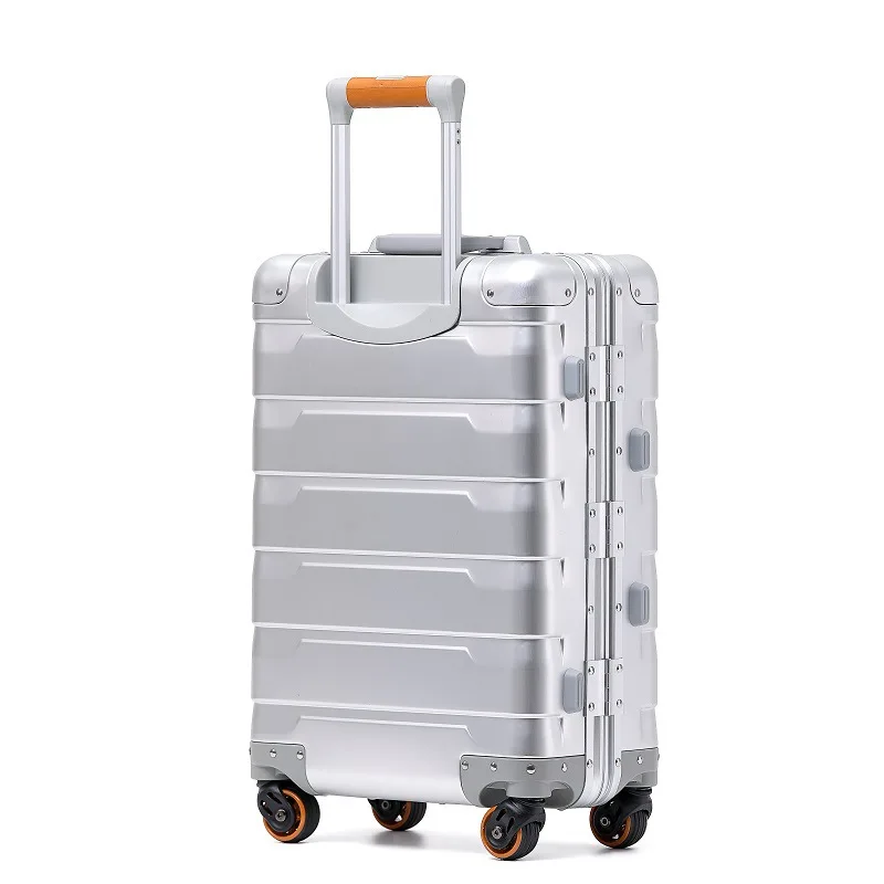 New Aluminum Magnesium Alloy Suitcases on Wheels Trolley Case Metal Luggage Boarding Cabin Travel Suitcase with Wheels 20 inch