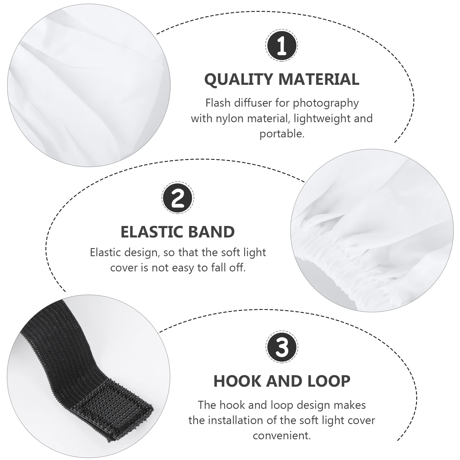 

18 Inch Foldable Ring Flash Photography Softbox Video Pure White Nylon Lightweight Reduce Shadows Diffuser For 75W