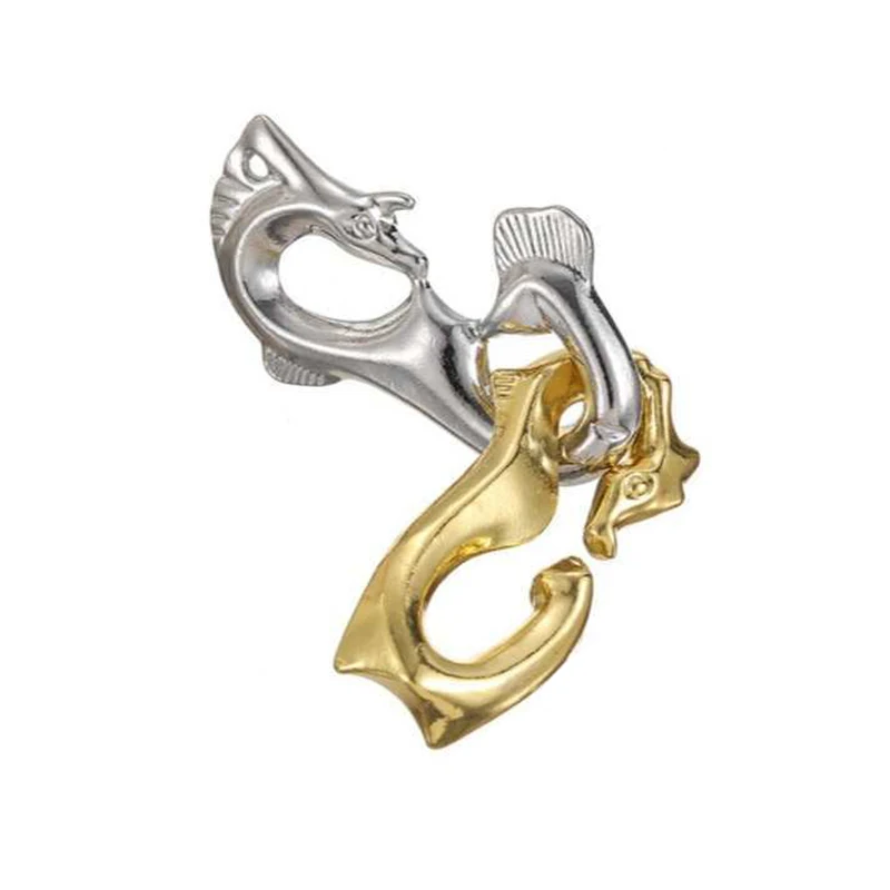 Ocean Seahorse Metal IQ Logic Training Brain Teaser Puzzles Mind Challenge Disentanglement Educational Toys Novelty Gifts