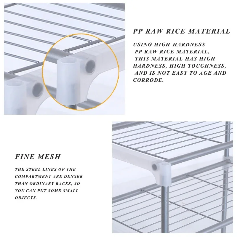 2-Layer Microwave Oven Shelf Stainless Steel Kitchen Detachable Rack Kitchen Organize Tableware Shelves Home Storage Rack Holder