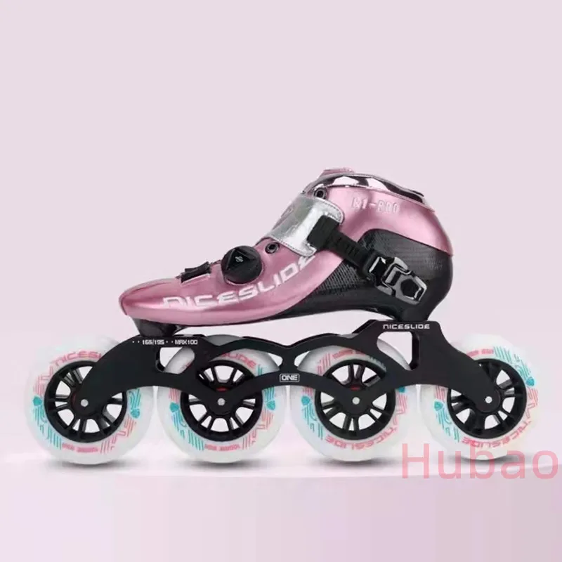 Niceslide Carbon Fiber Speed Inline Skate  Adult Teens Professional Competition Shoes Roller Skates